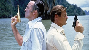 Scaramanga and James Bond are armed and ready for their confrontation.